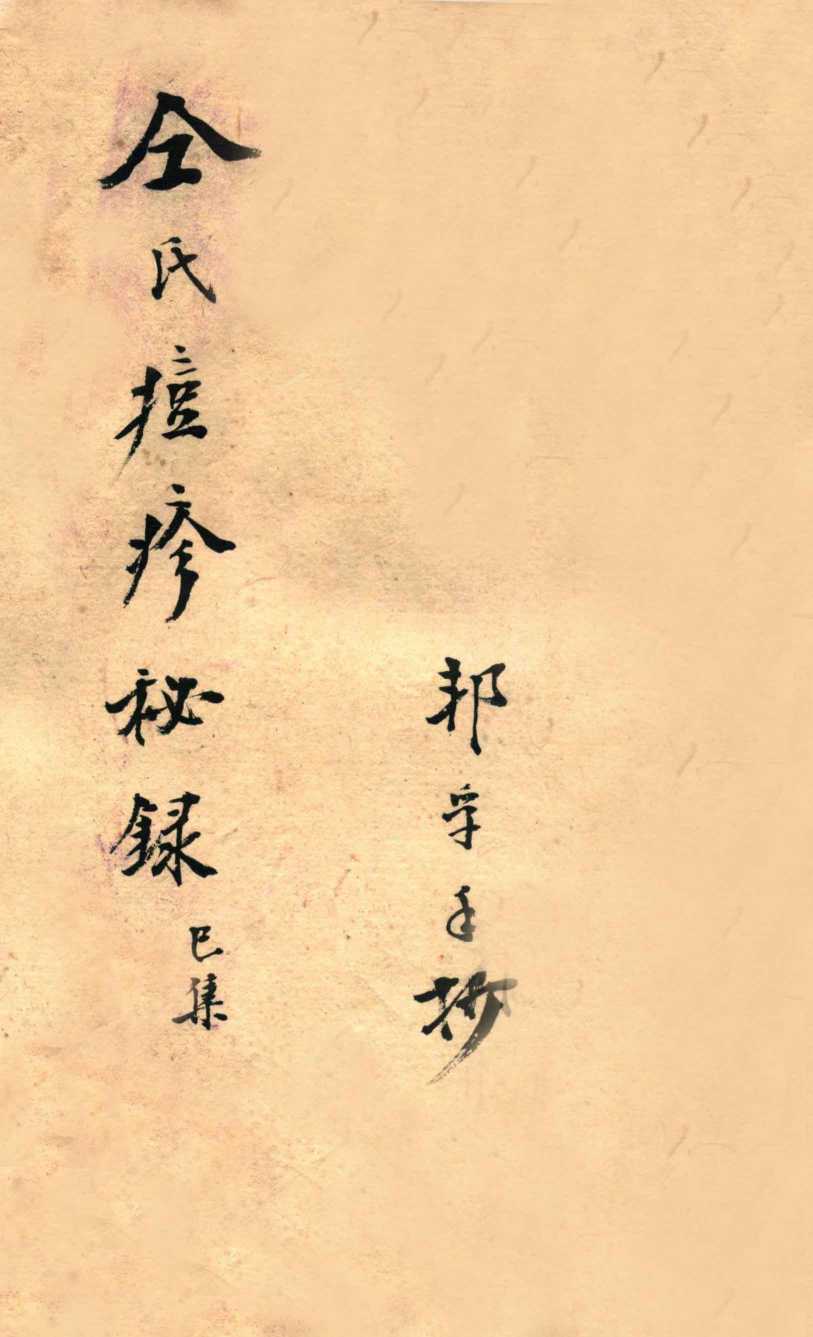 仝氏家藏痘疹秘录  己集
